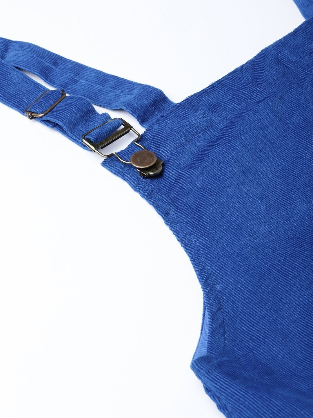 Women's Royal Blue Corduroy Pinafore Dress - SASSAFRAS