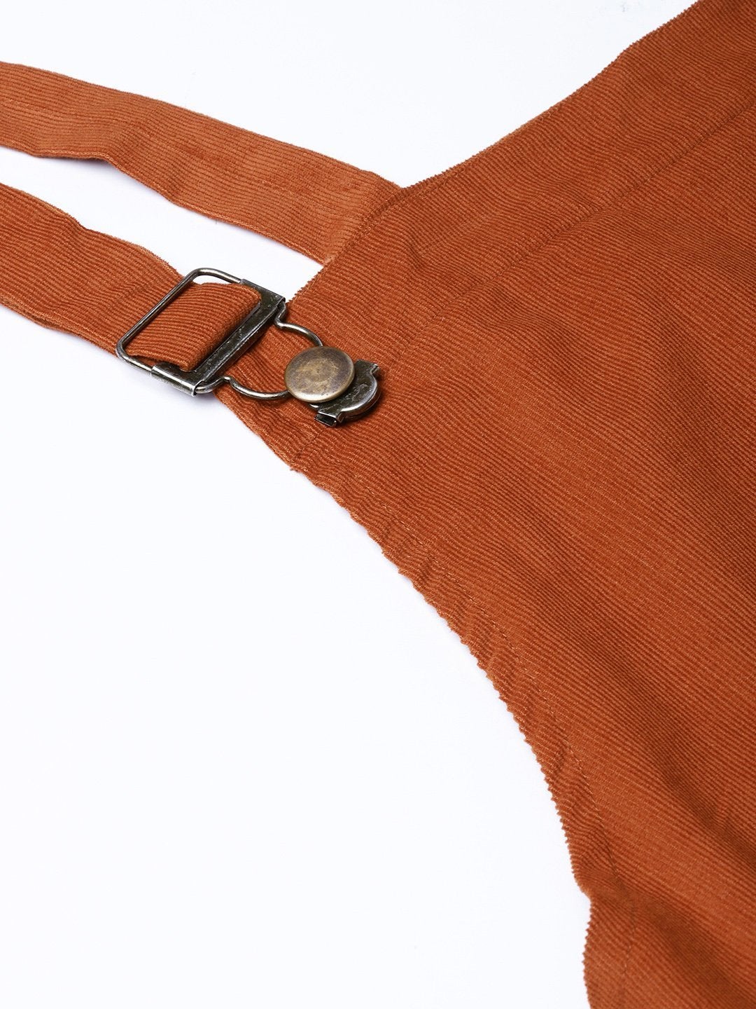 Women's Rust Corduroy Pinafore Dress - SASSAFRAS