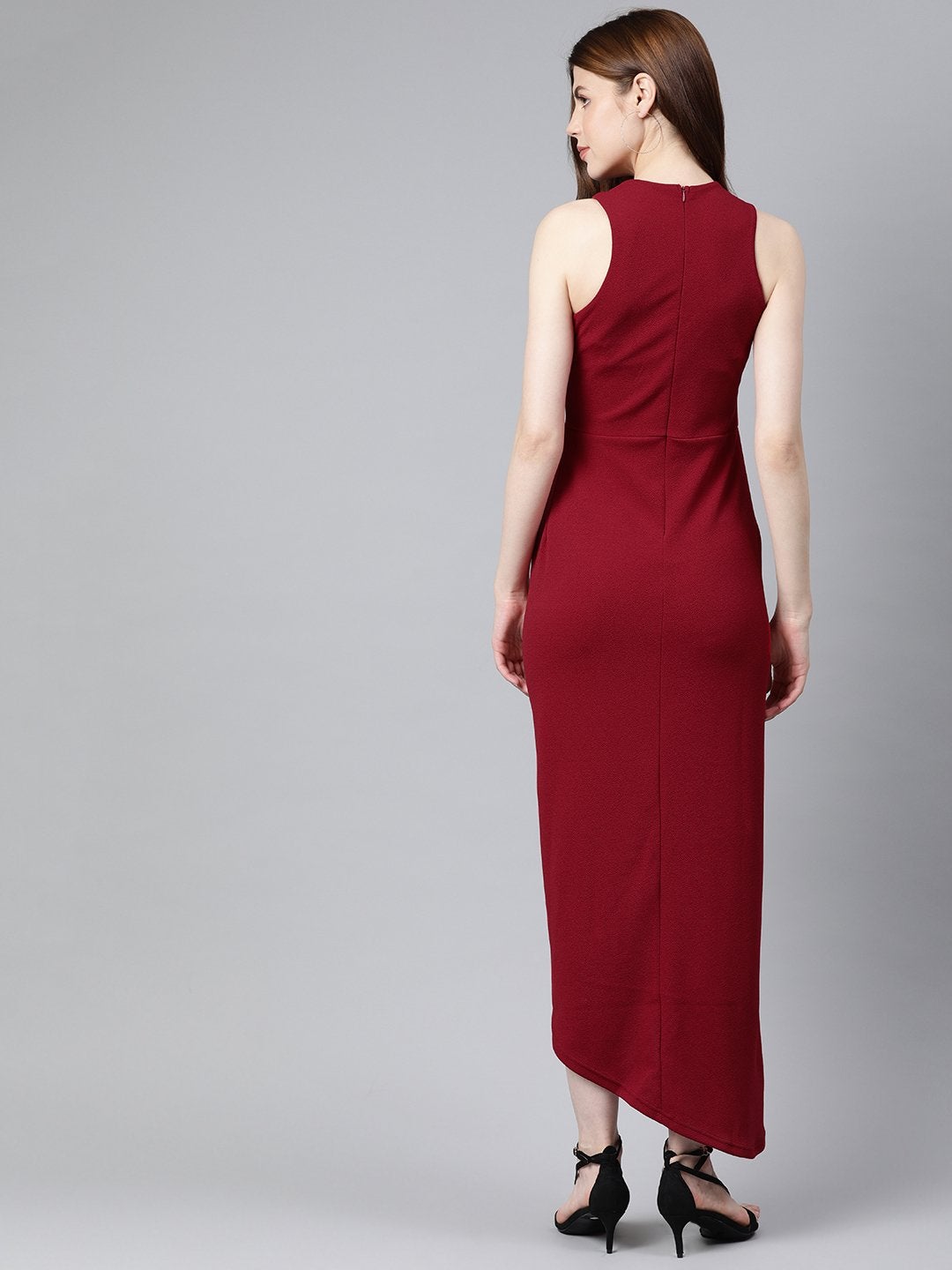 Women's Wine Halter Maxi - SASSAFRAS