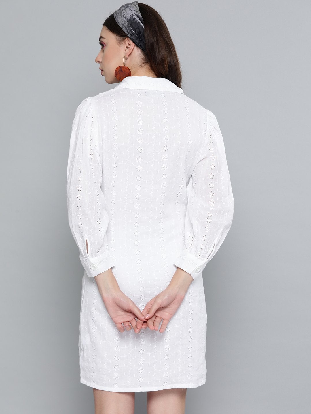 Buy White Schiffli T-Shirt for Women Online