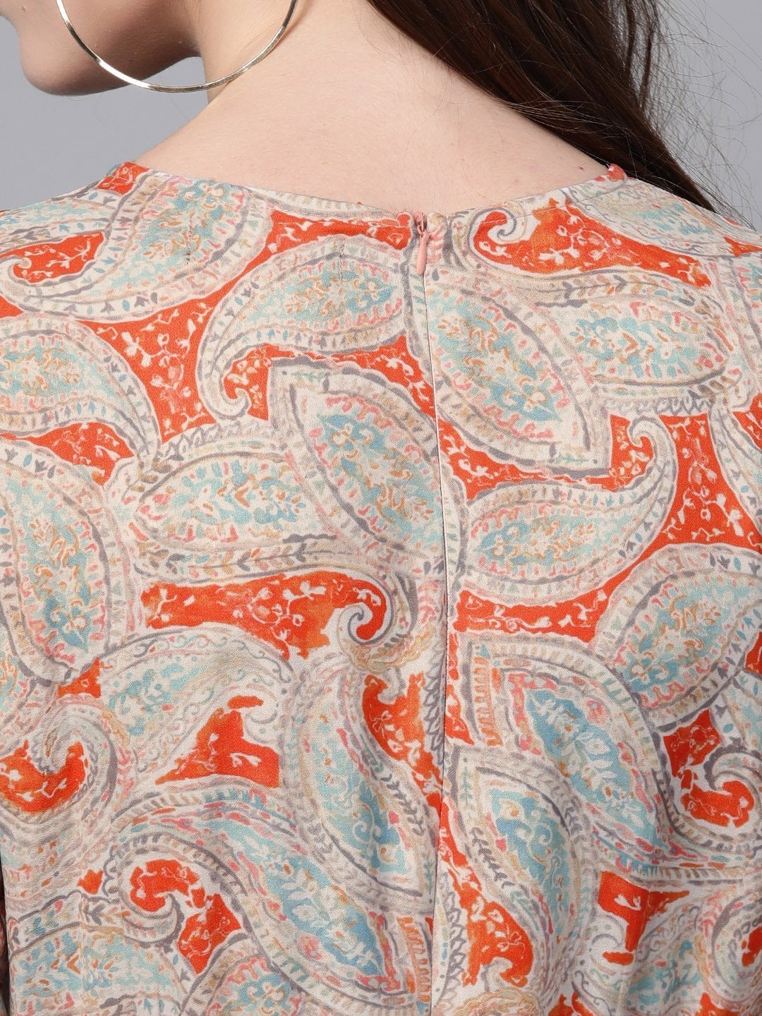 Women's Orange Paisley Tiered Maxi - SASSAFRAS