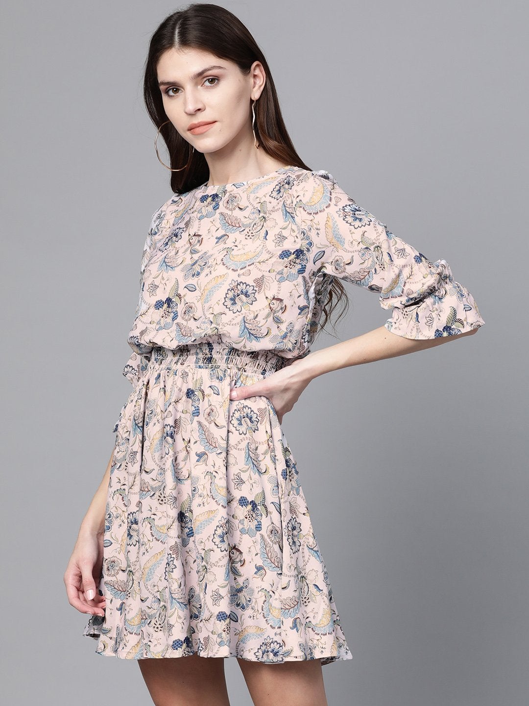 Women's Off White Paisley Skater Dress - SASSAFRAS