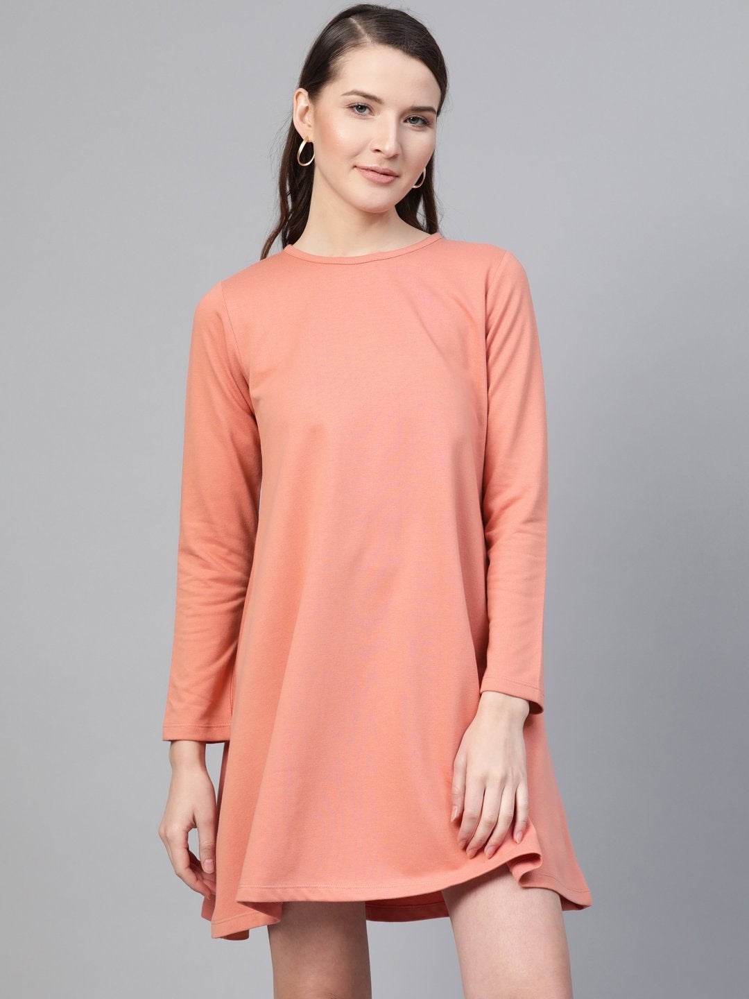 Women's Peach Terry Tent Dress - SASSAFRAS