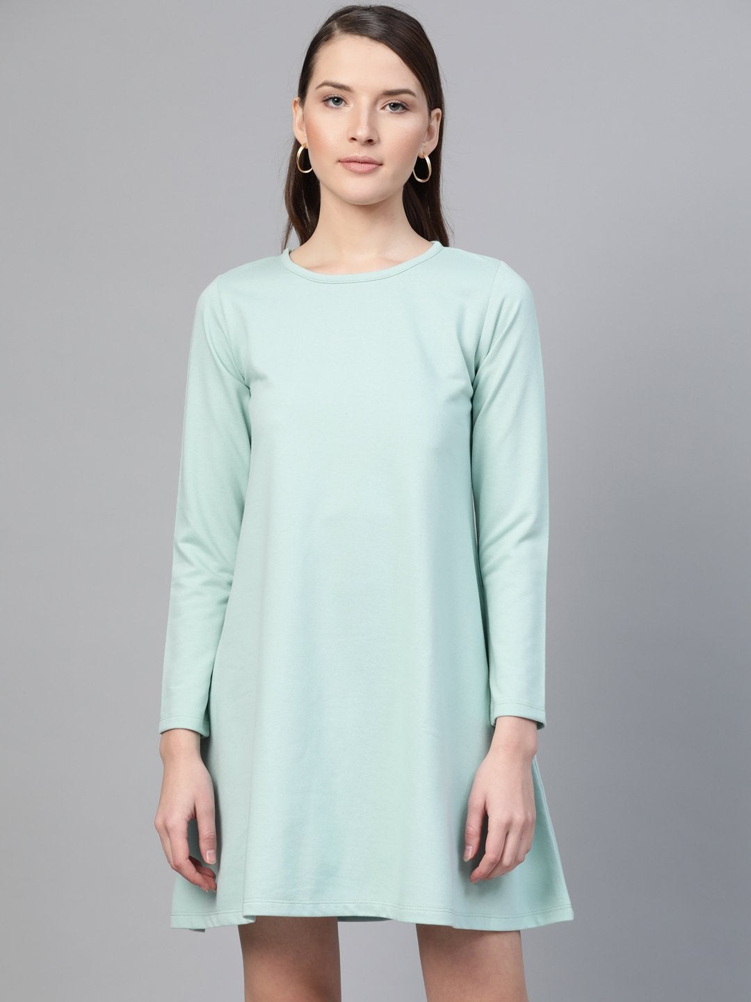 Women's Sea Green Terry Tent Dress - SASSAFRAS