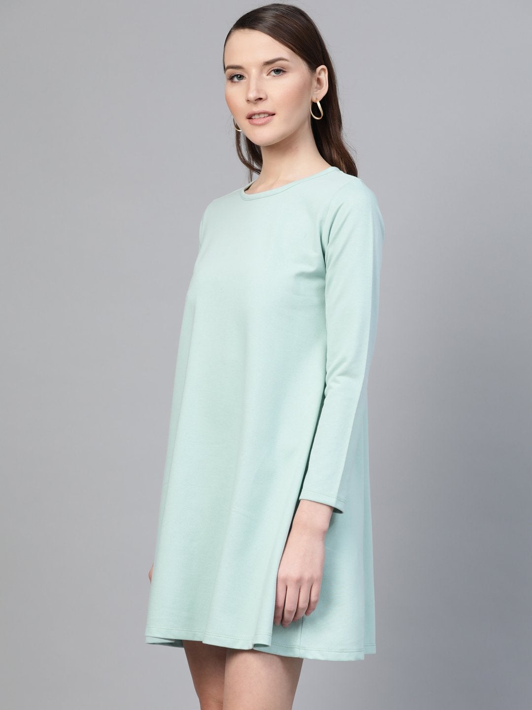 Women's Sea Green Terry Tent Dress - SASSAFRAS