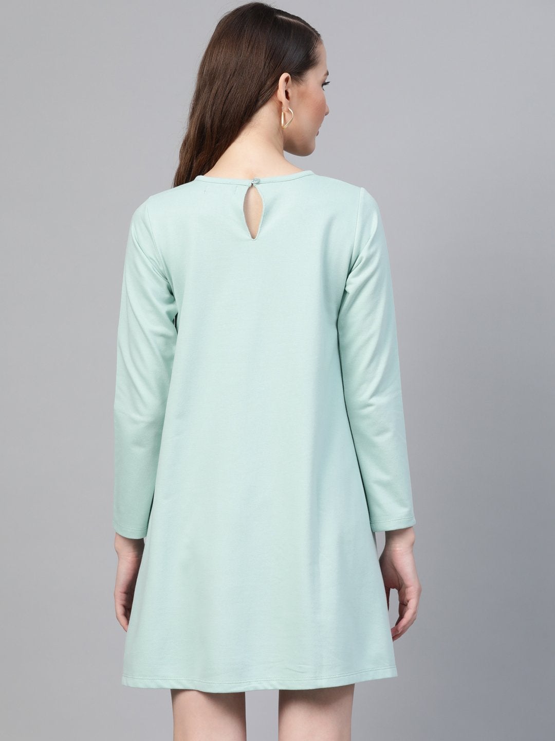 Women's Sea Green Terry Tent Dress - SASSAFRAS