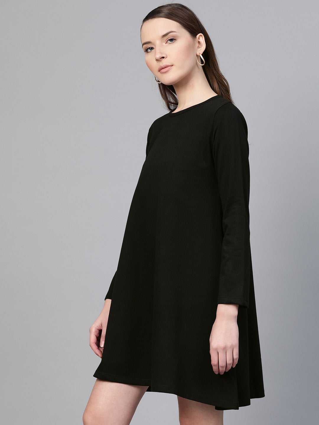 Women's Black Terry Tent Dress - SASSAFRAS