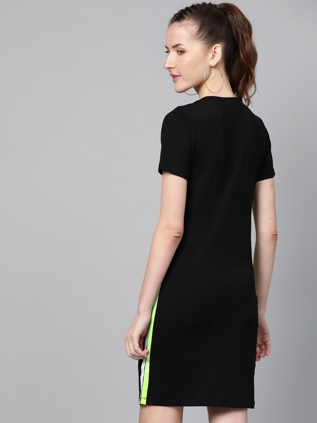 Women's Black Side Tape Bodycon Dress - SASSAFRAS