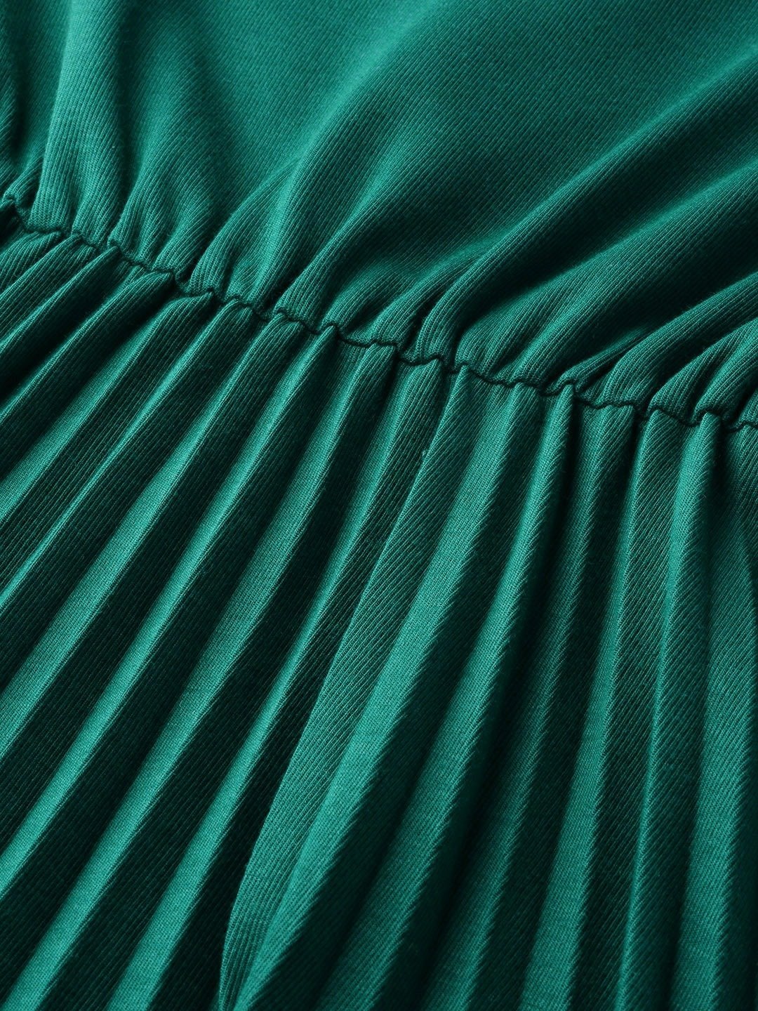 Women's Emerald Rib Pleated Skater Dress - SASSAFRAS