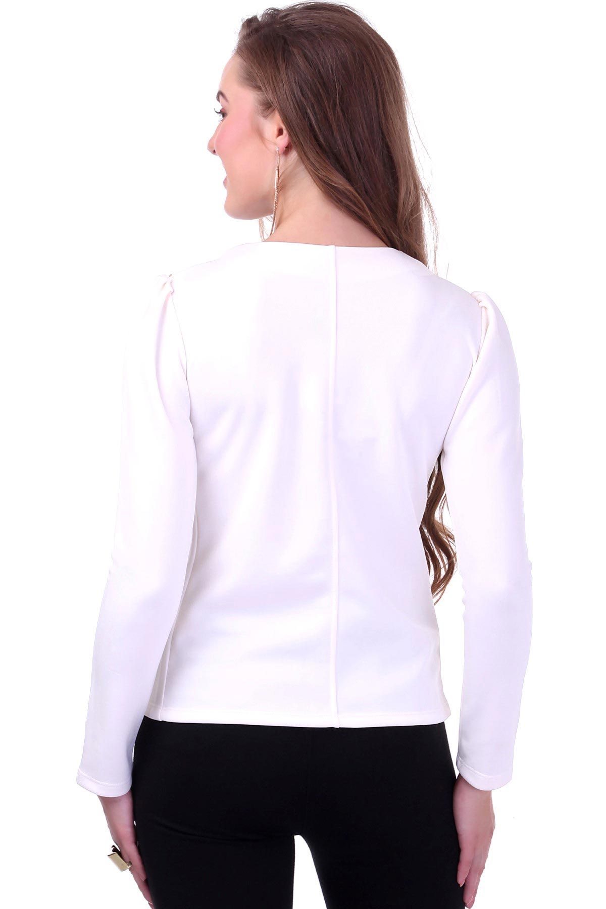 Women's Ivory Crystal Studded Jacket - SASSAFRAS