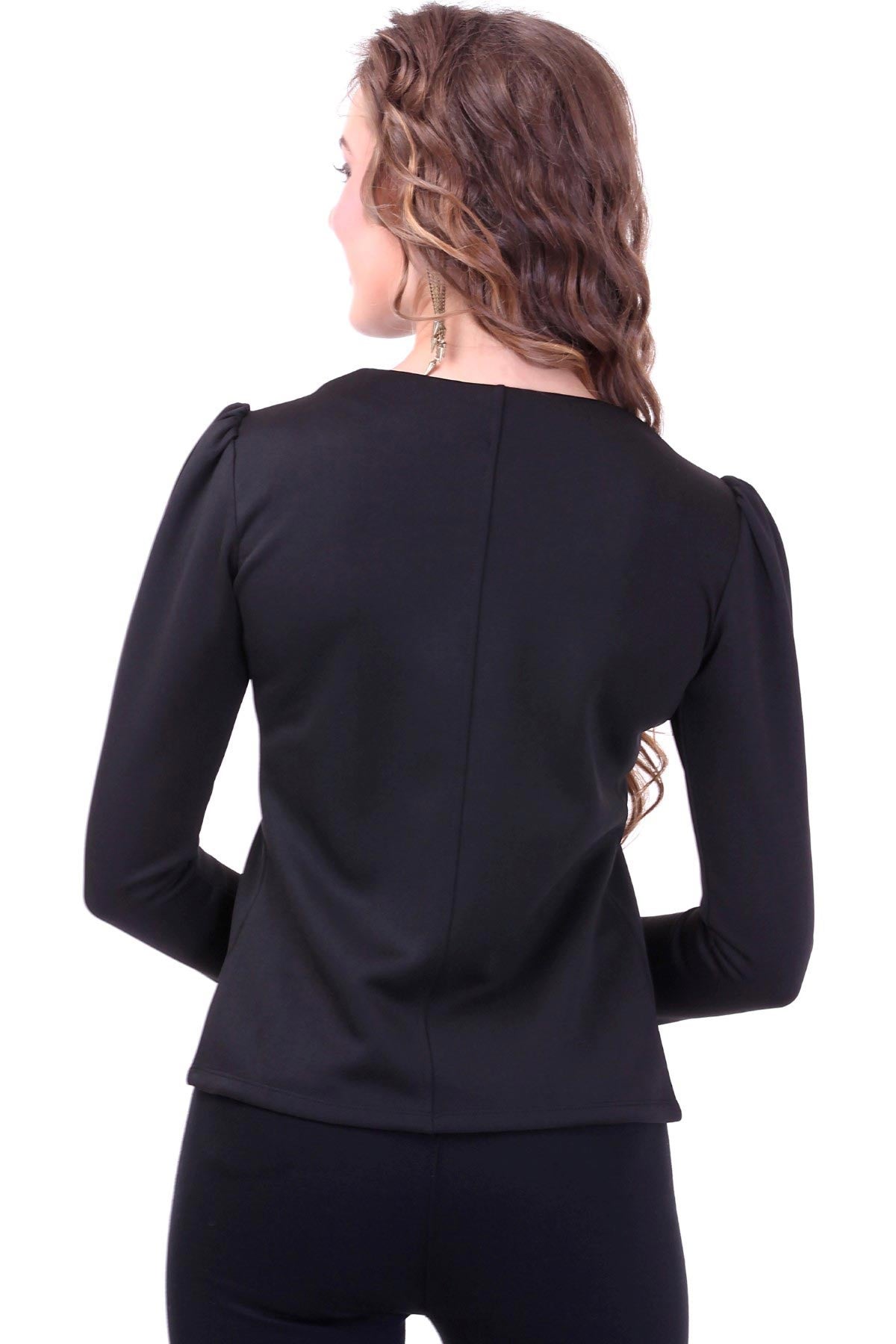 Women's Black Crystal Studded Jacket - SASSAFRAS