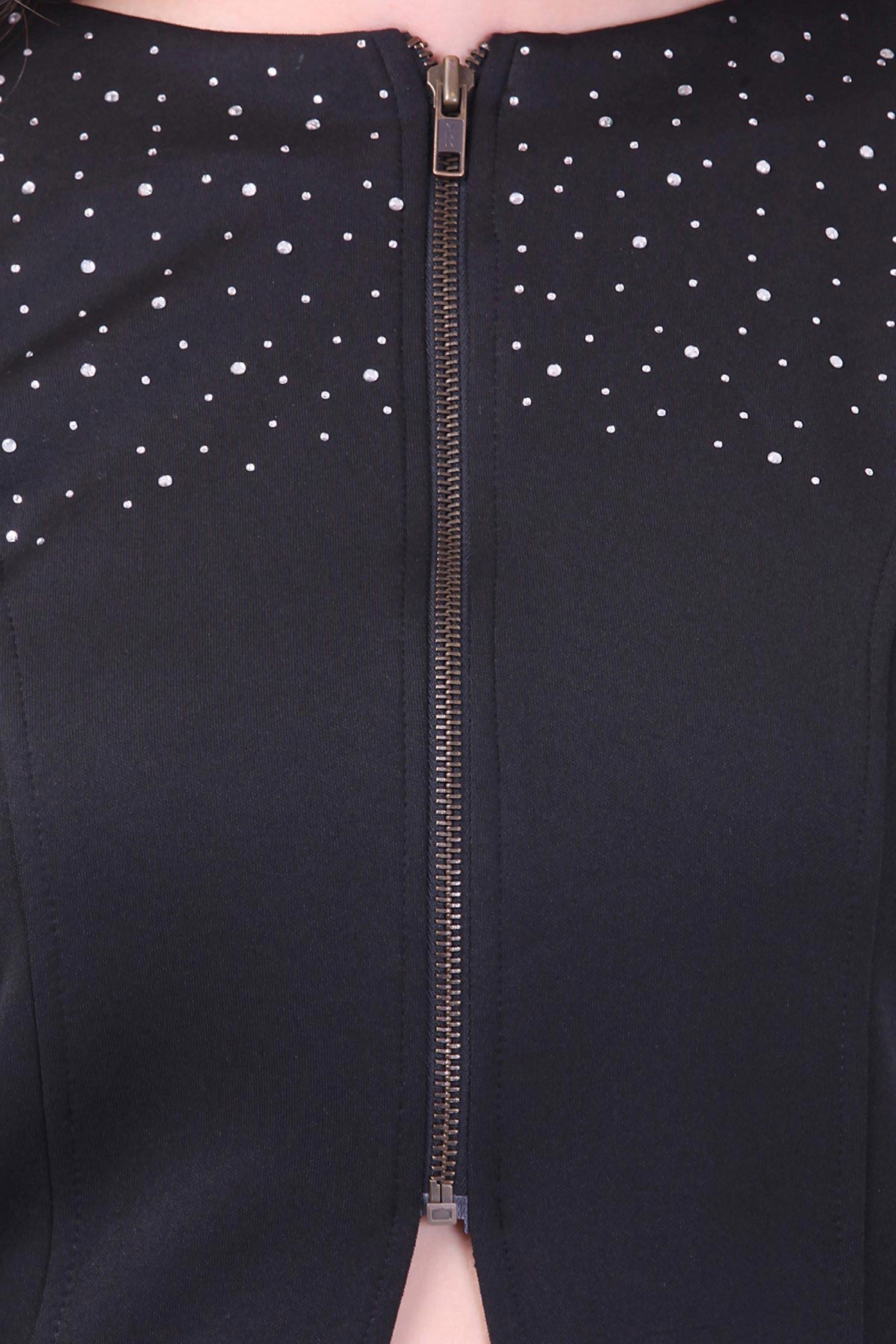 Women's Black Crystal Studded Jacket - SASSAFRAS