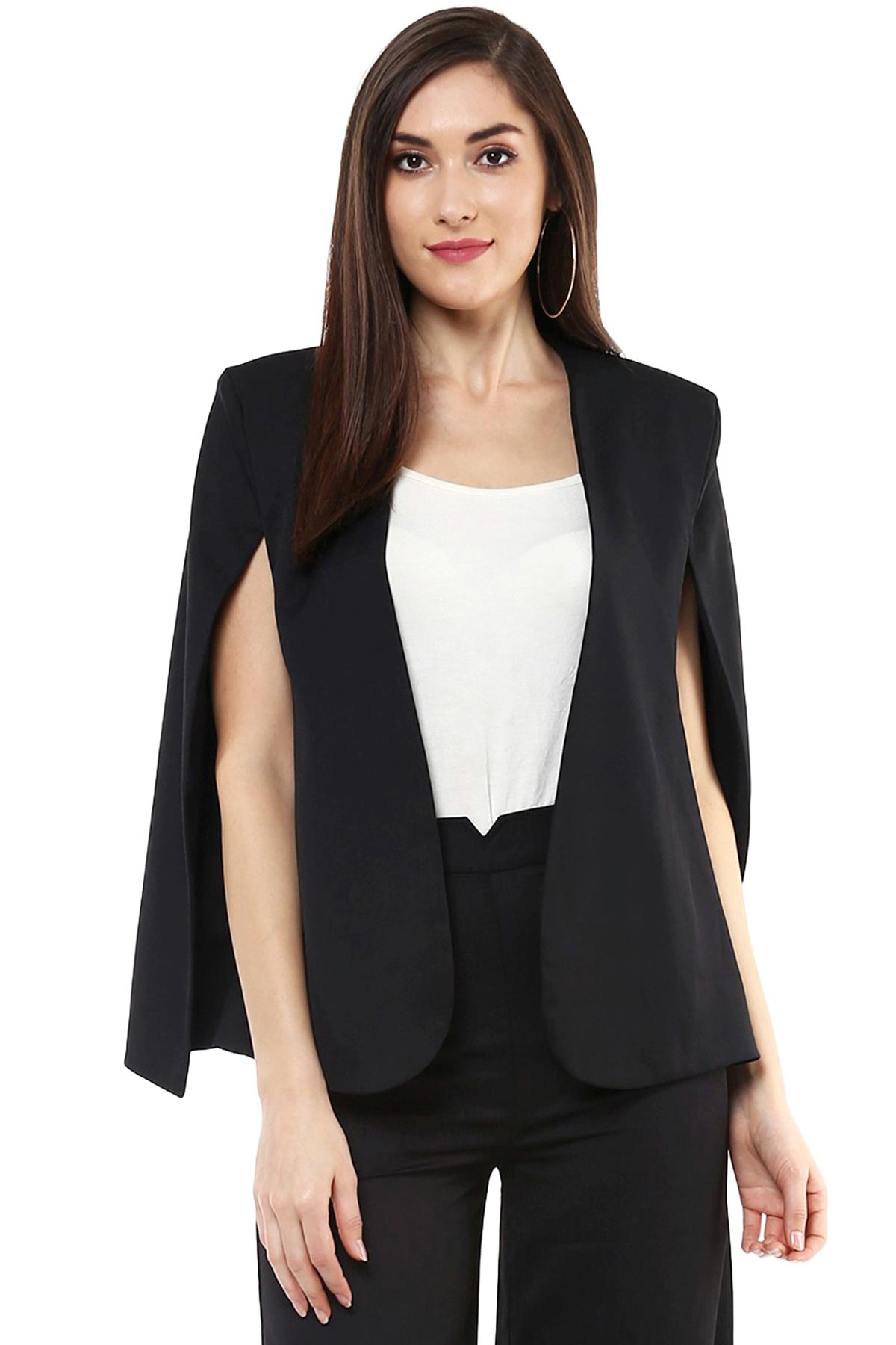 Women's Black Cape Jacket - SASSAFRAS