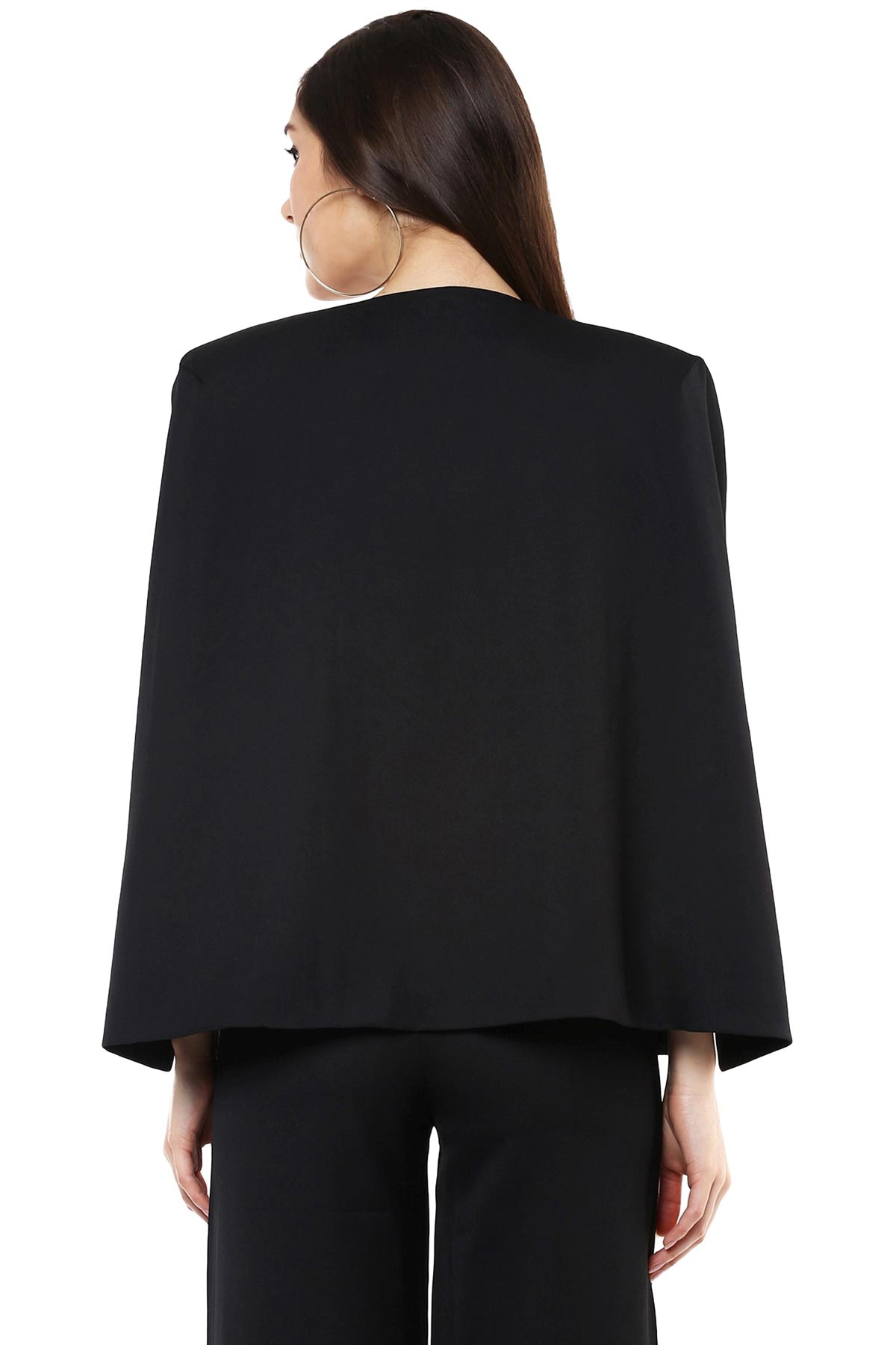 Women's Black Cape Jacket - SASSAFRAS