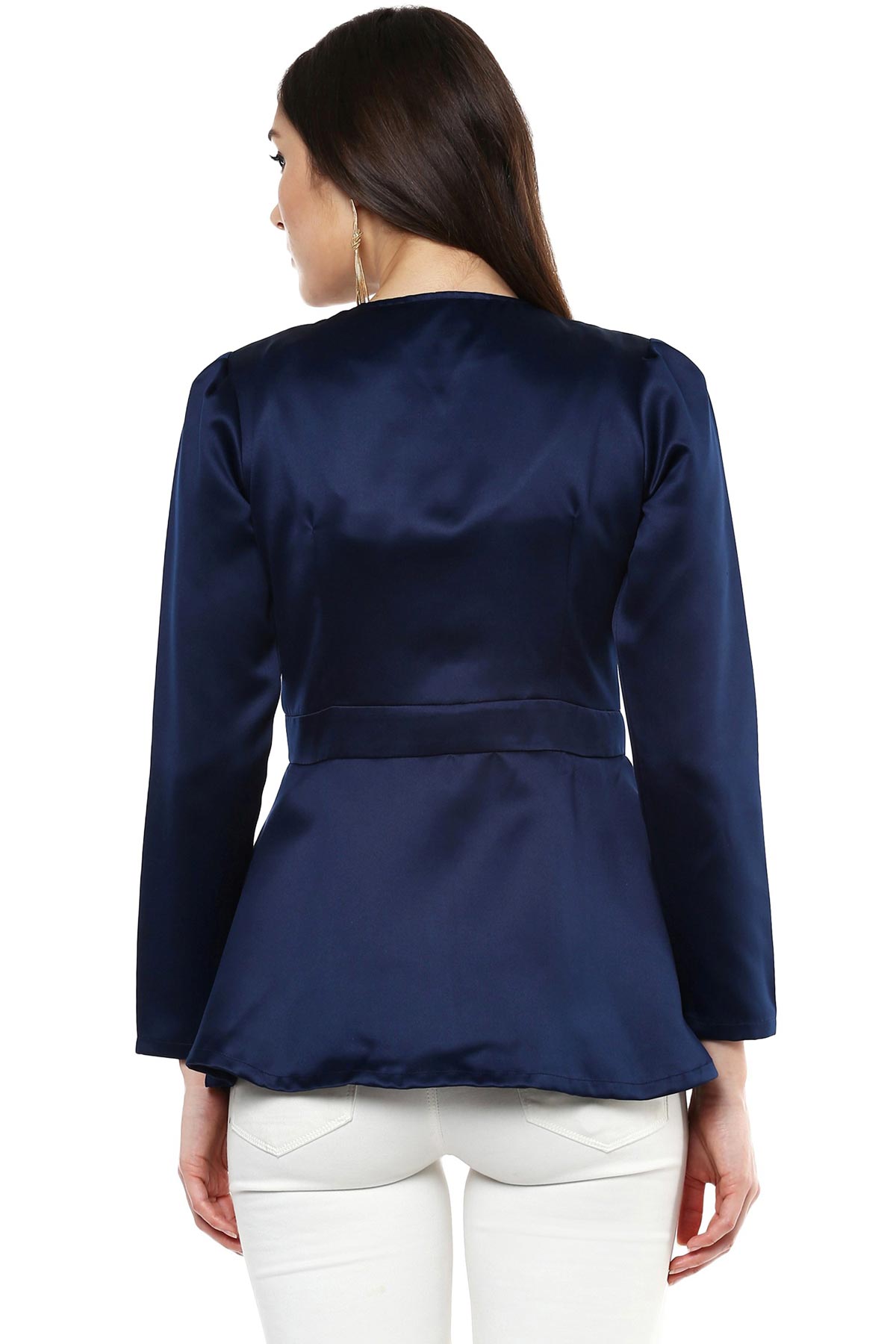 Women's Navy Double Breasted Jacket - SASSAFRAS