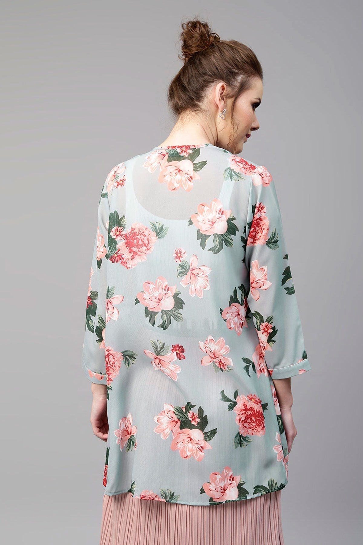 Women's Blue Floral Shrug - SASSAFRAS