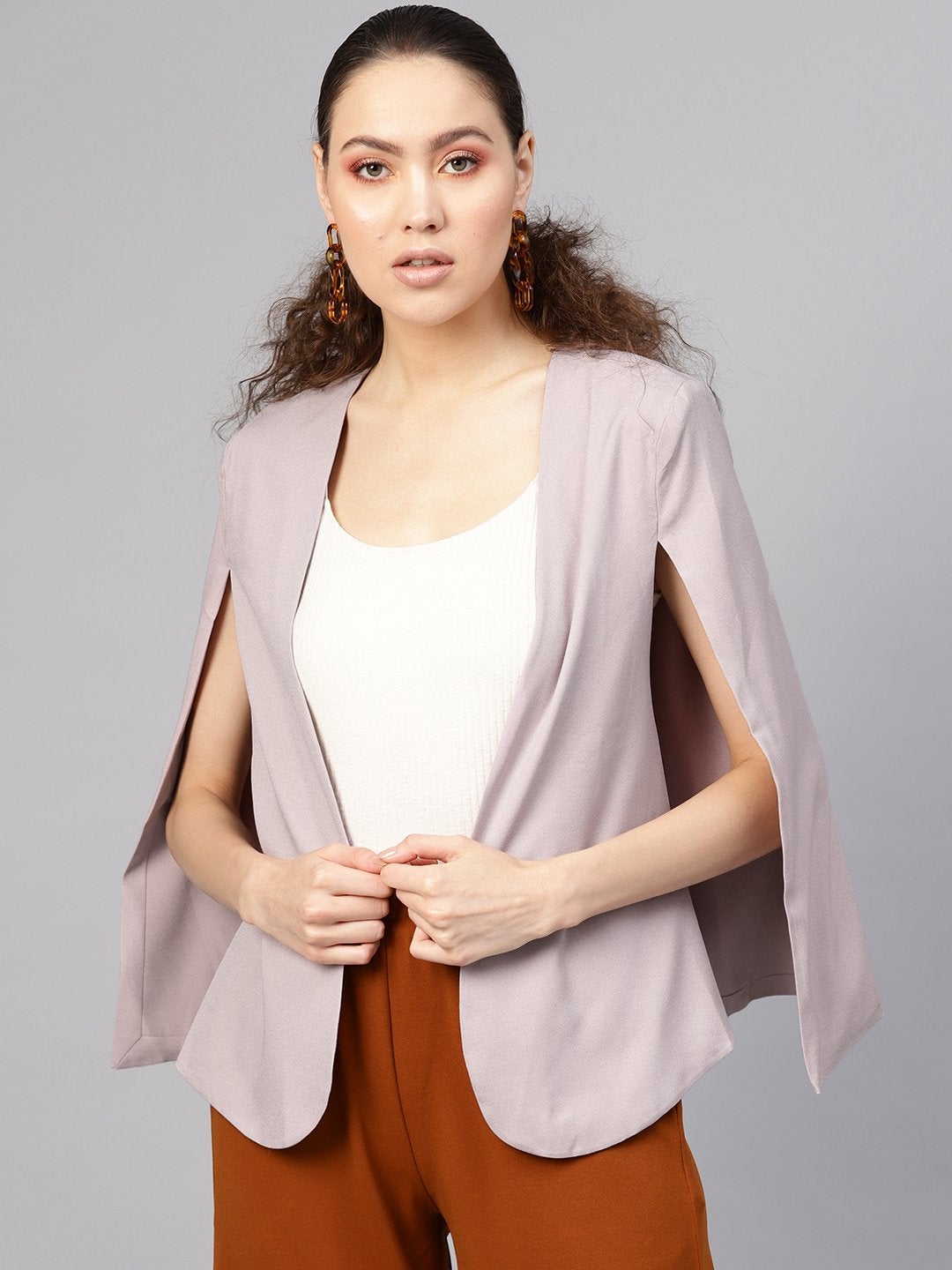 Women's Mauve Cape Jacket - SASSAFRAS