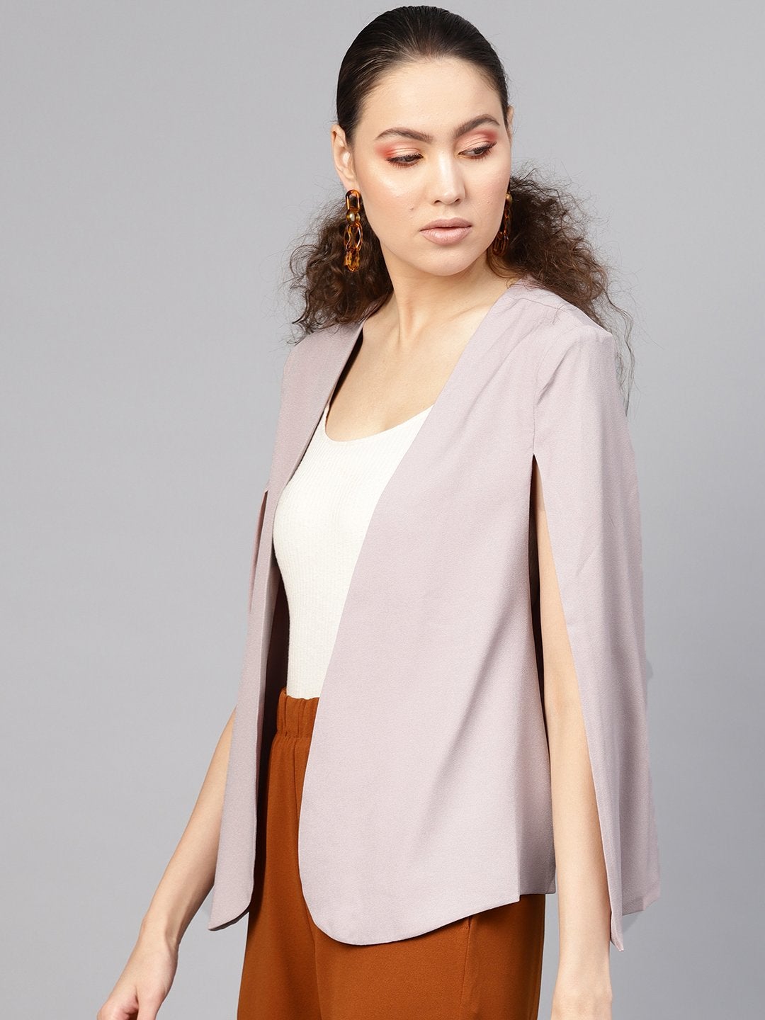 Women's Mauve Cape Jacket - SASSAFRAS