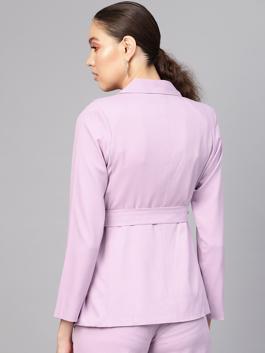 Women's Lavender Belted Jacket - SASSAFRAS