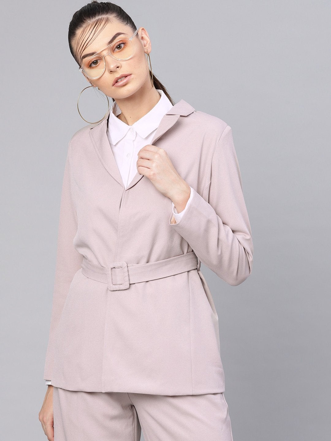 Women's Mauve Belted Jacket - SASSAFRAS