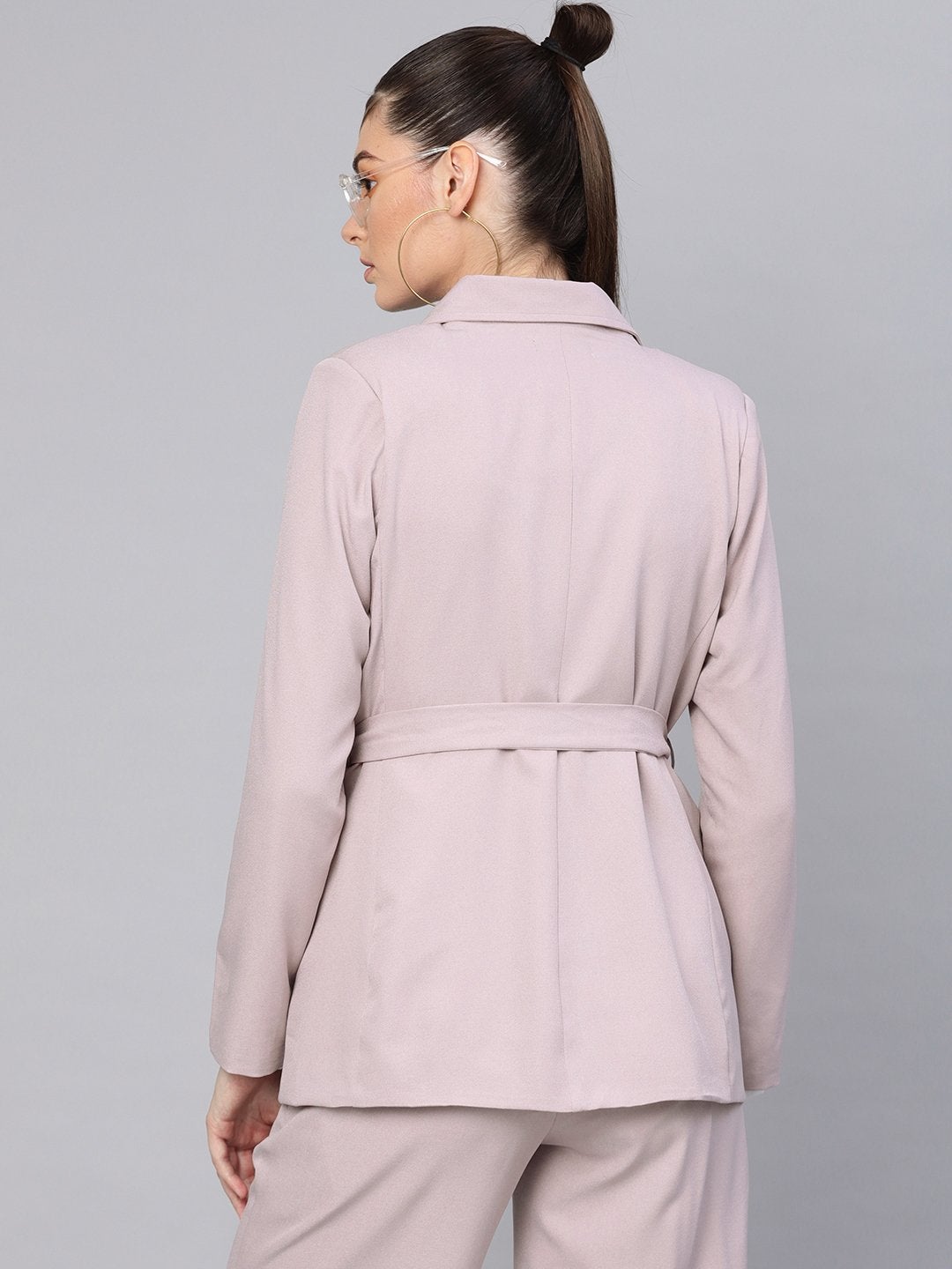 Women's Mauve Belted Jacket - SASSAFRAS