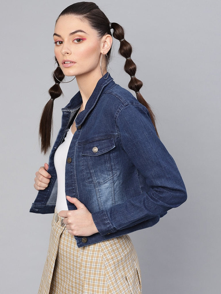 Women's Blue Denim Washed Jacket