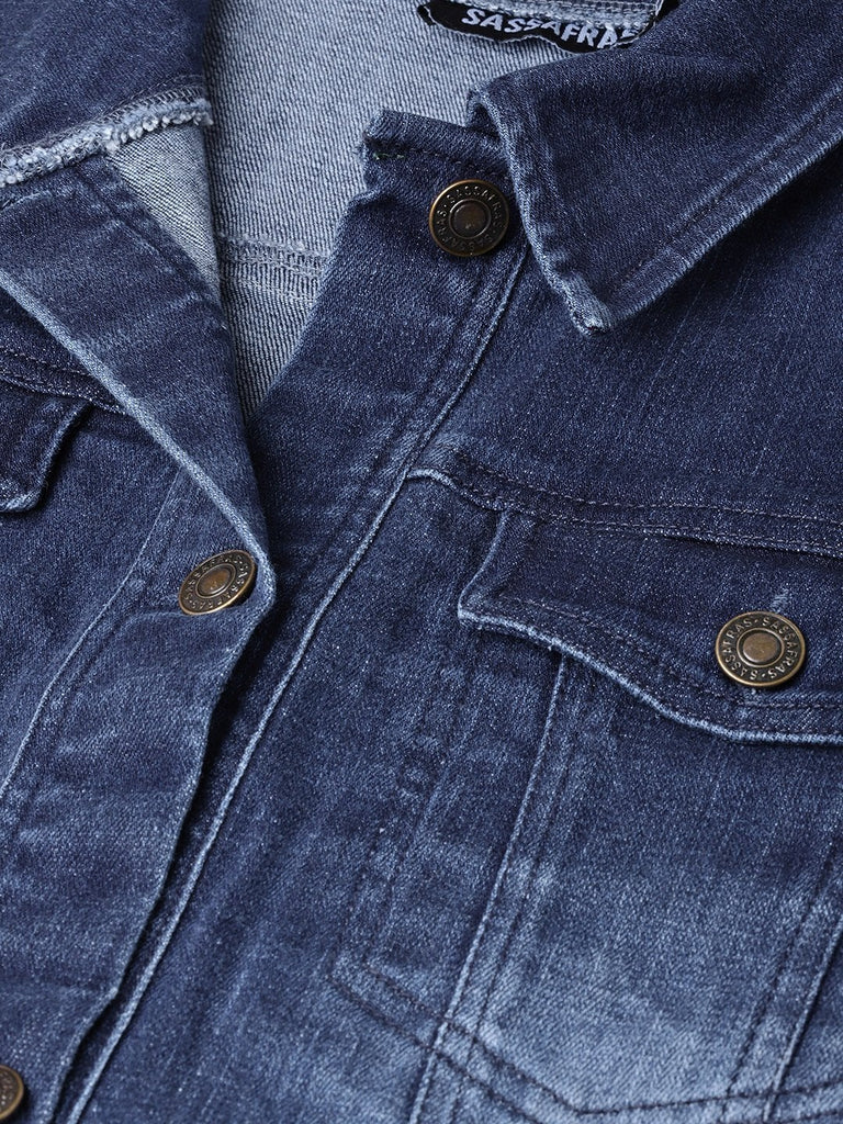 Women's Blue Denim Washed Jacket