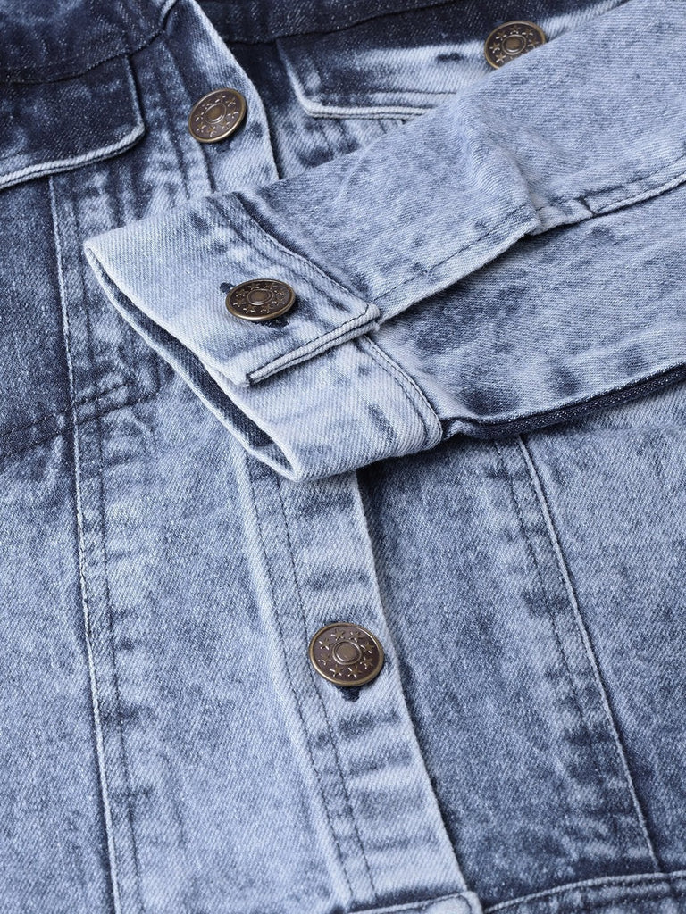 Women's Blue Acid Wash Denim Jacket