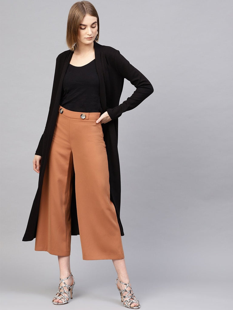 Women's Black Rib Longline Shrug