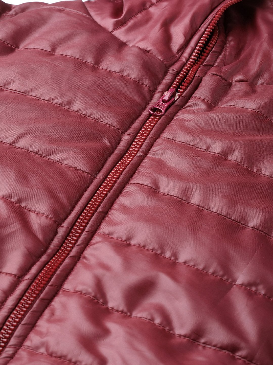 Women's Burgundy Belted Quilted Jacket - SASSAFRAS