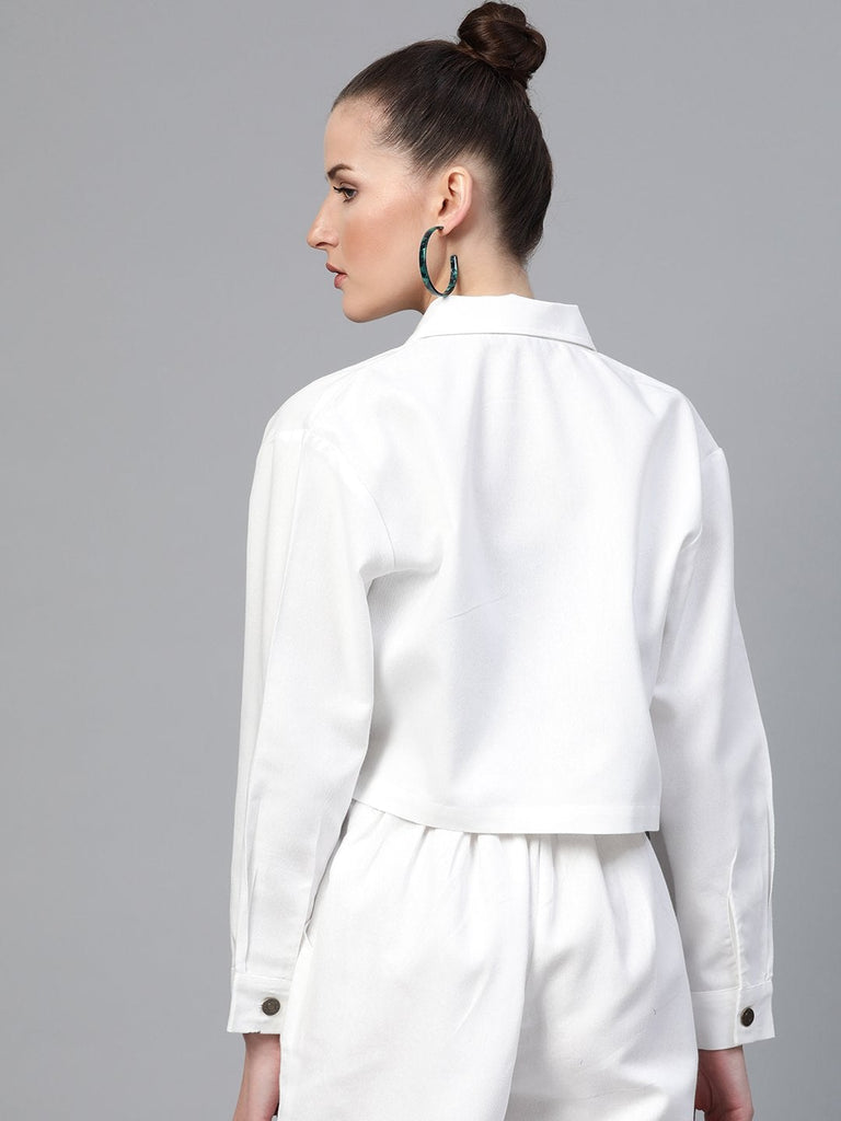 Women's White Boxy Denim Jacket