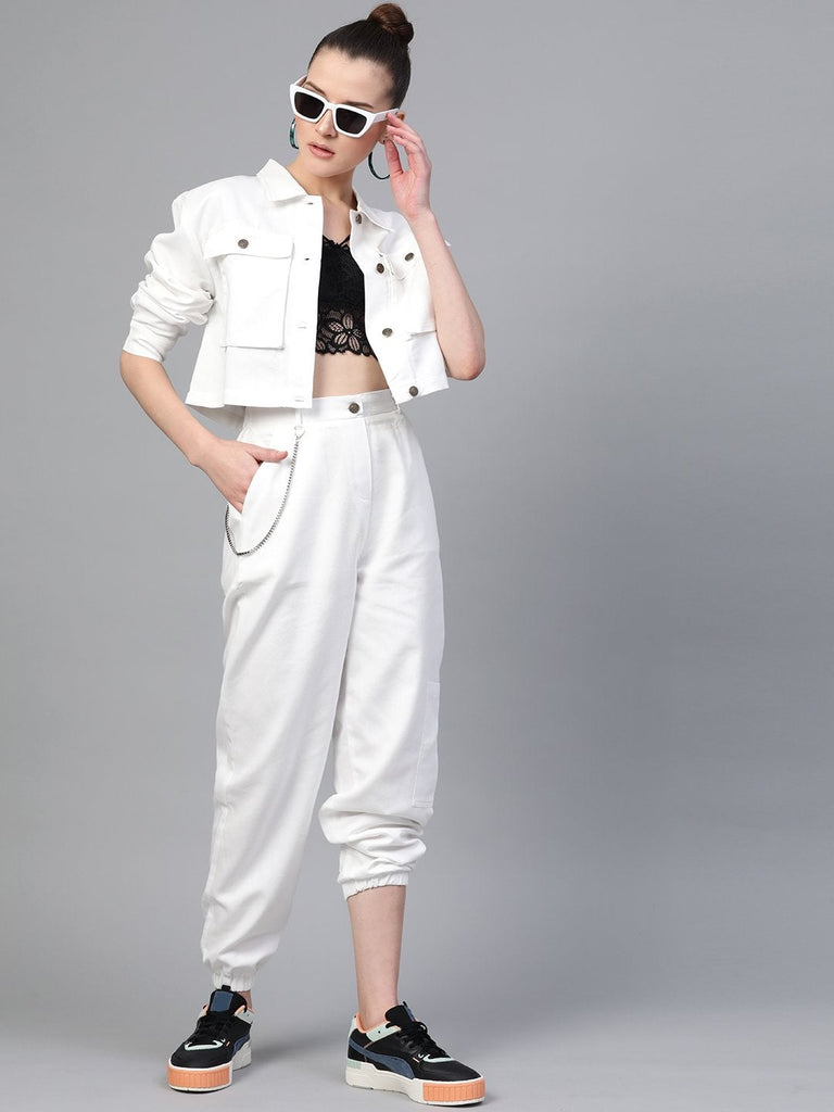 Women's White Boxy Denim Jacket