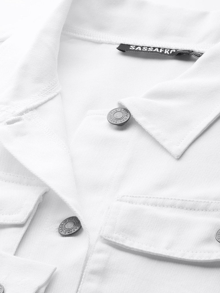 Women's White Boxy Denim Jacket