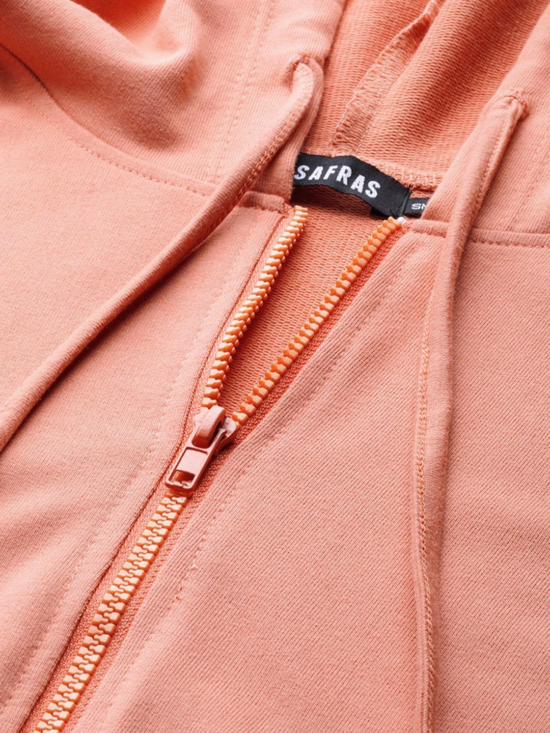 Women's Peach Terry Hooded Jacket - SASSAFRAS