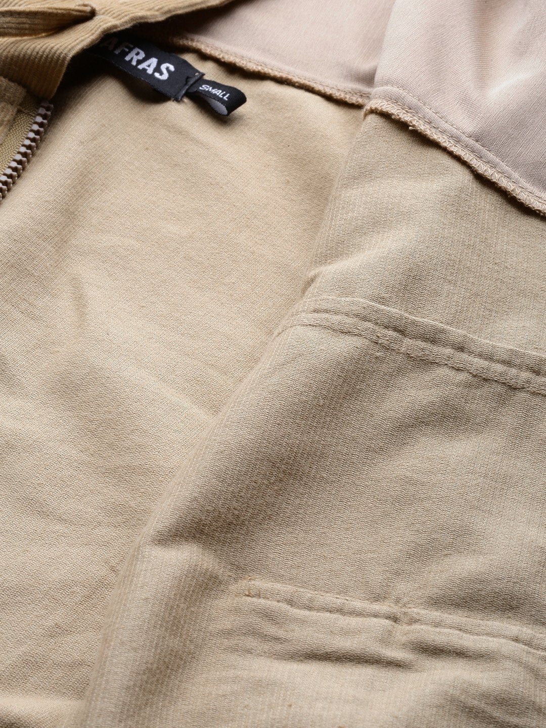 Women's Beige Hooded Boxy Corduroy Crop Jacket - SASSAFRAS