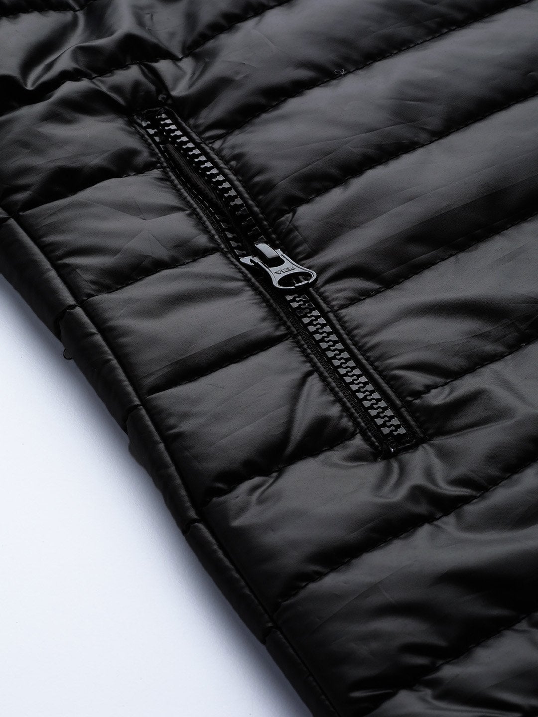 Women's Black Zip-Pocket Quilted Puffer Jacket - SASSAFRAS