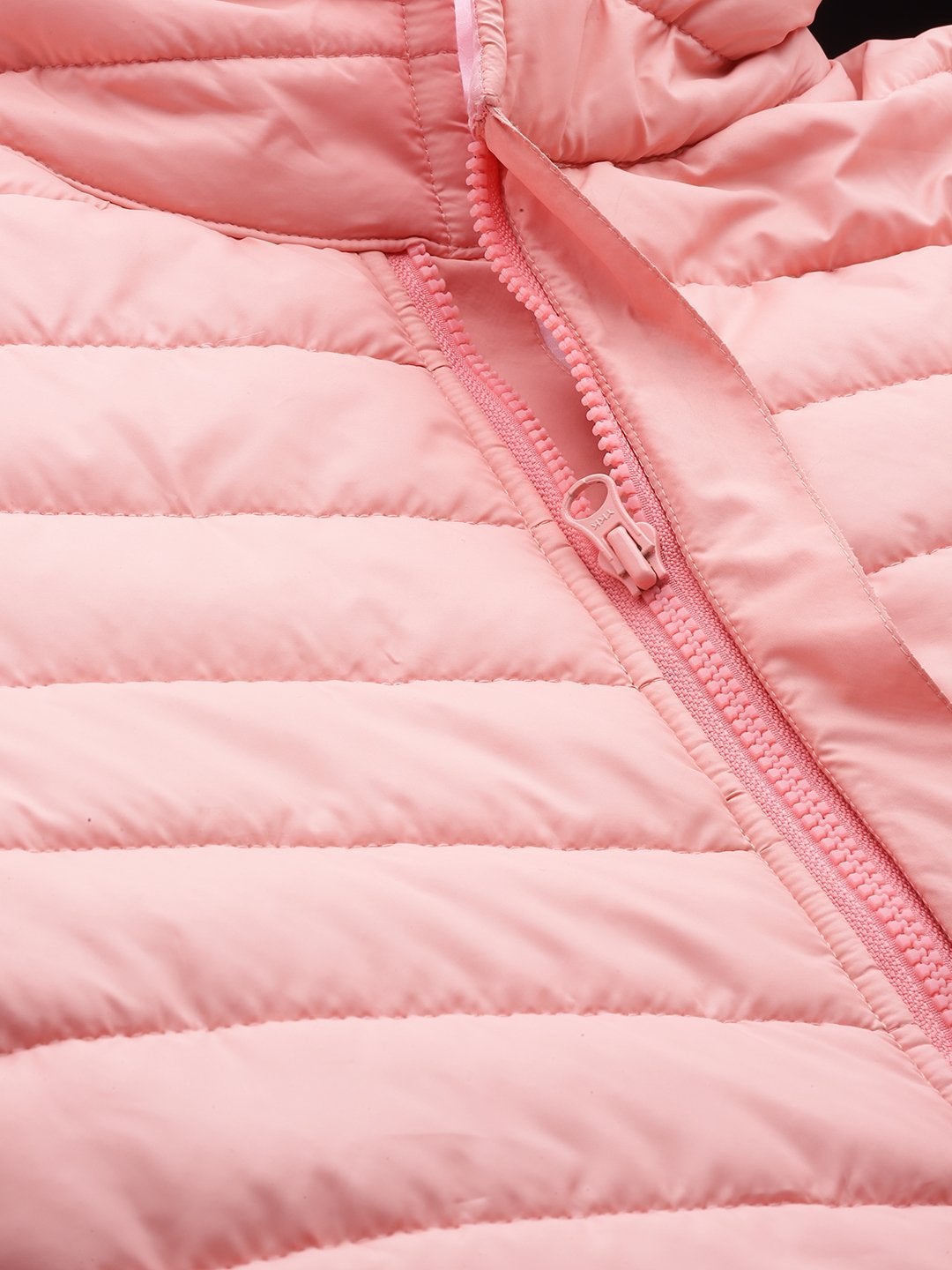 Women's Peach Hooded Long Puffer Jacket - SASSAFRAS