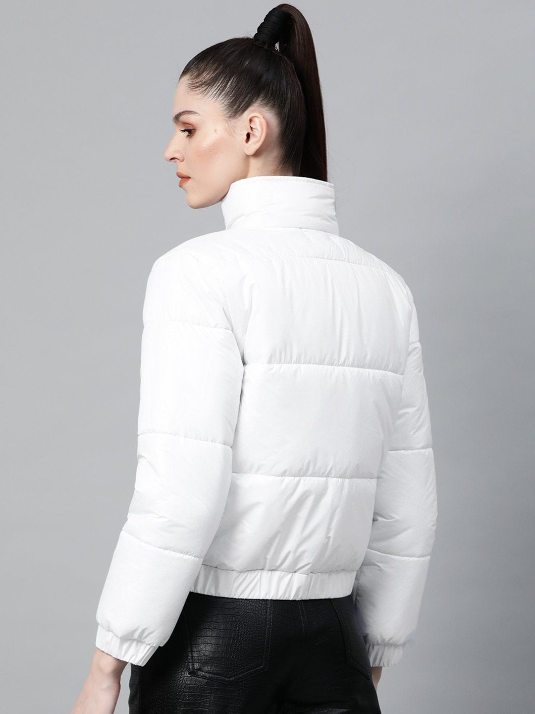 Women's White Full Sleeve Quilted Jacket - SASSAFRAS