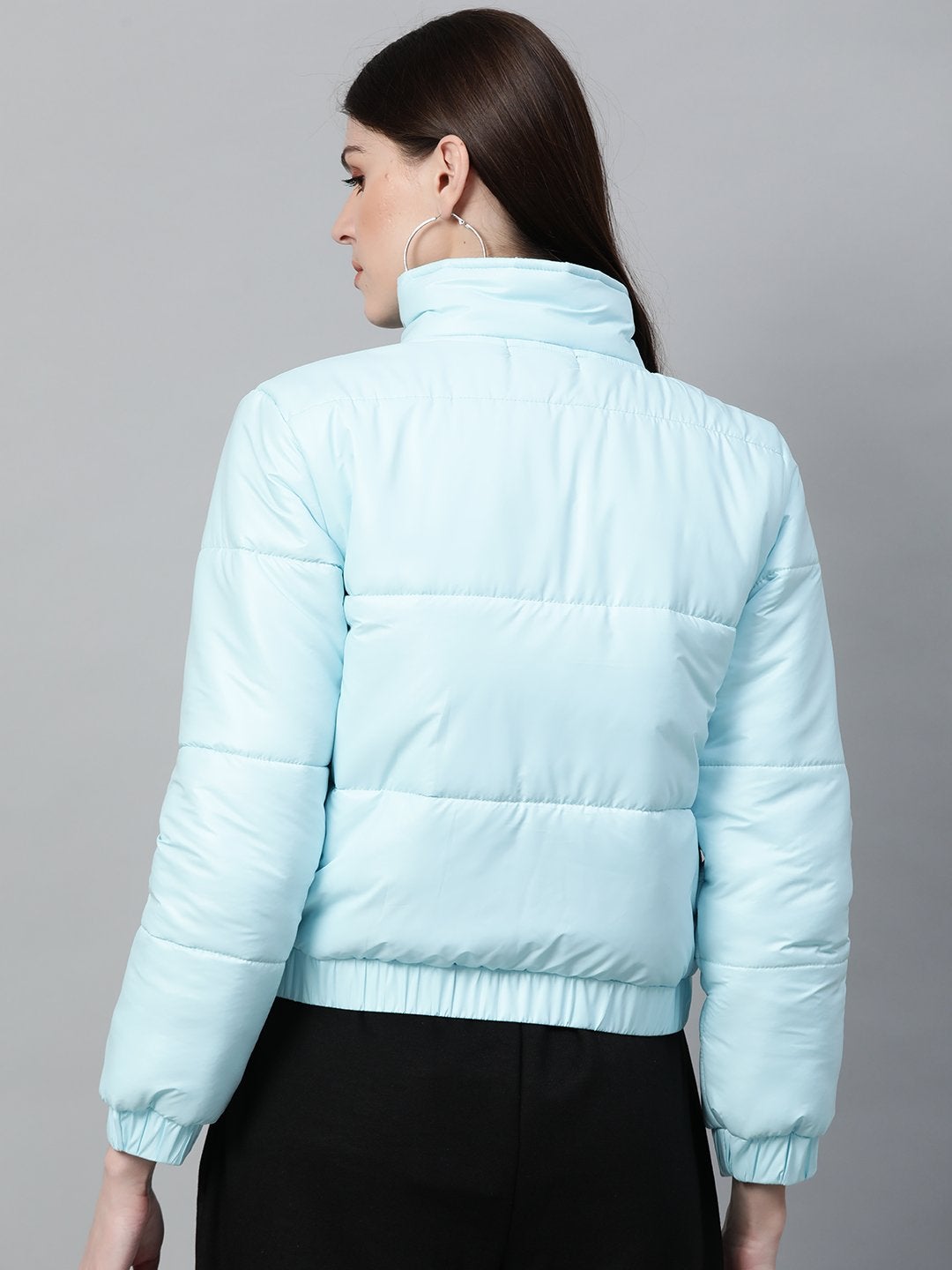 Women's Blue Full Sleeve Quilted Jacket - SASSAFRAS