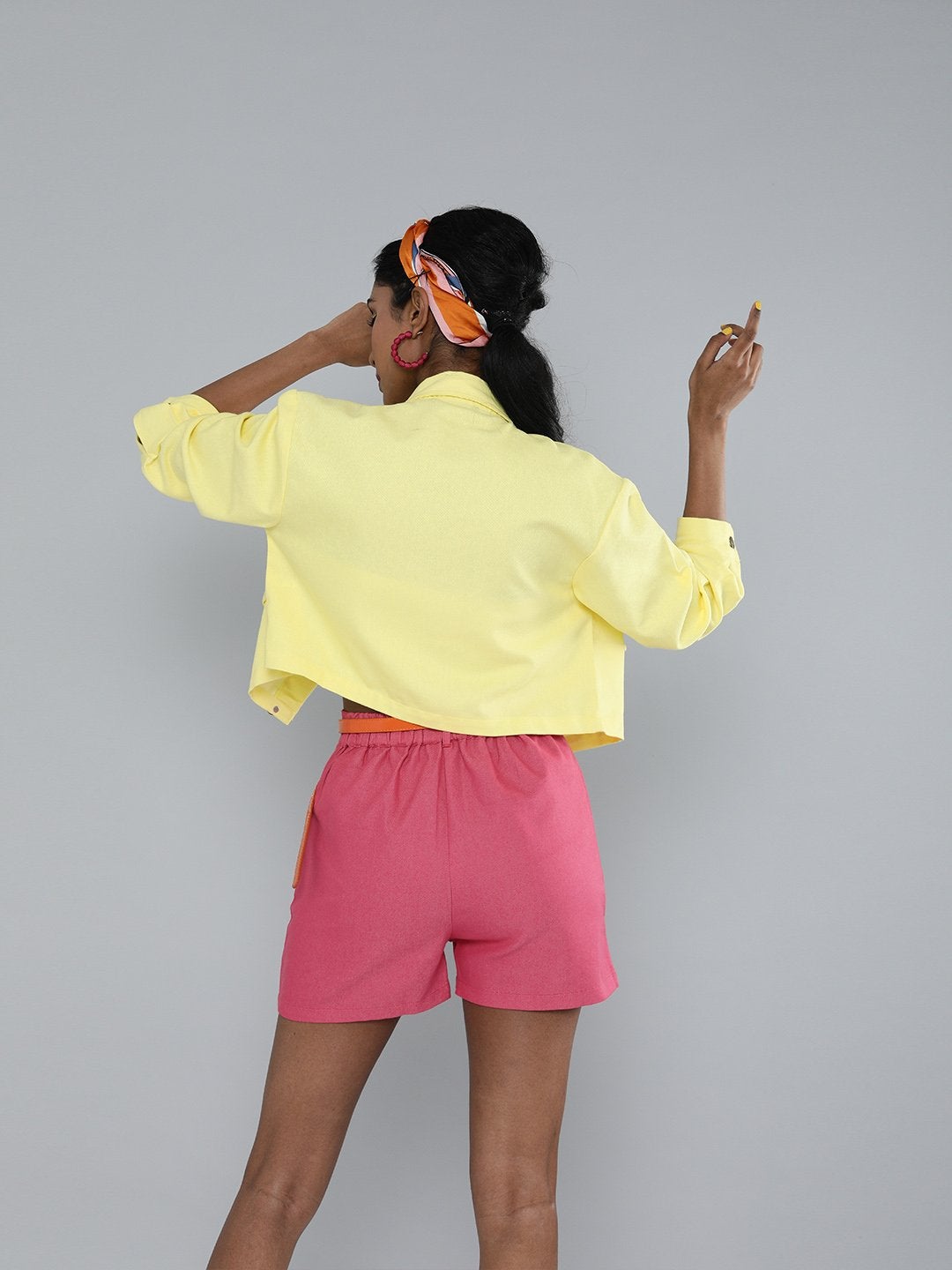 Women's Yellow Boxy Twill Jacket - SASSAFRAS