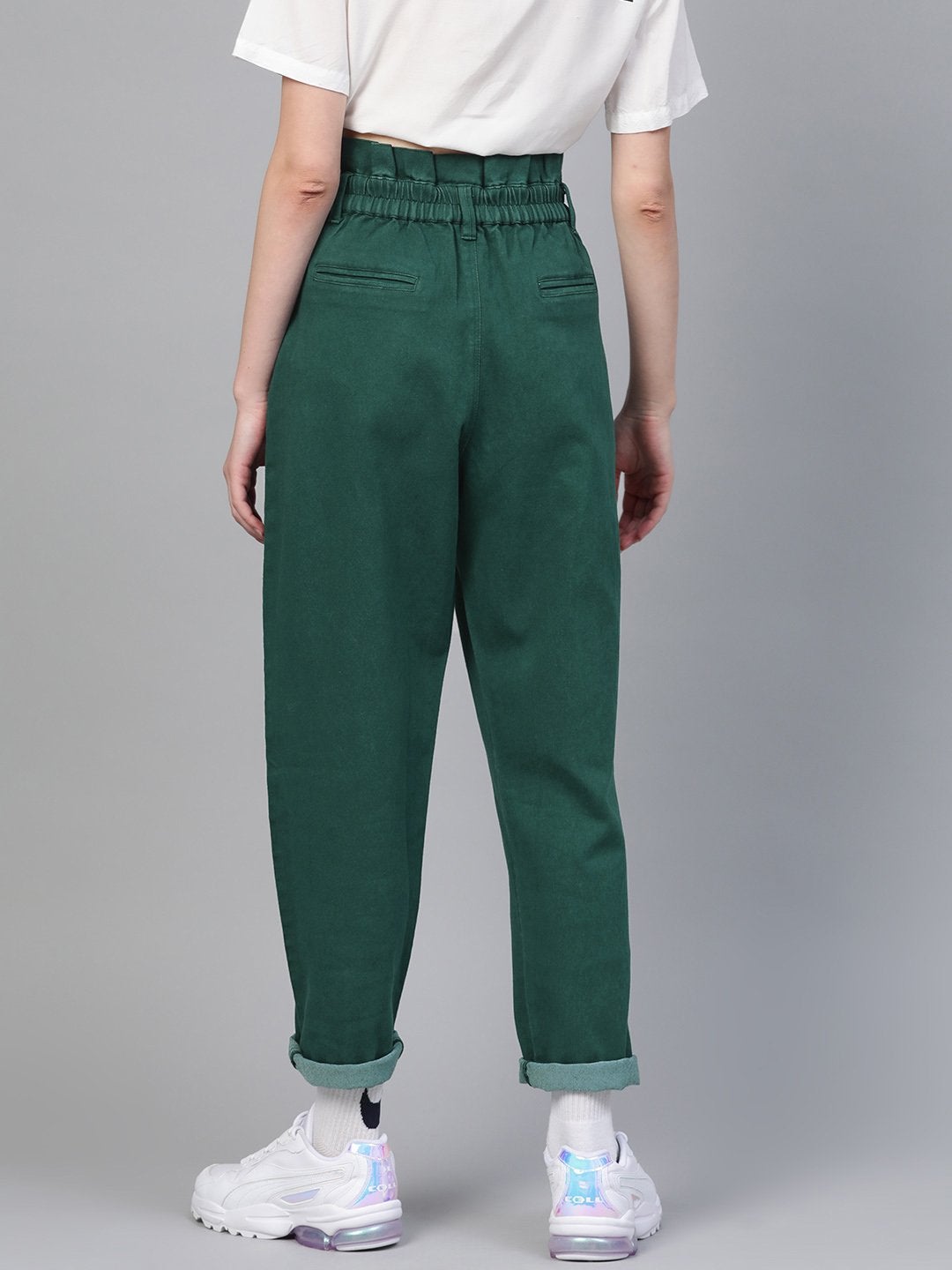 Women's Emerald Green Slouchy Jeans - SASSAFRAS