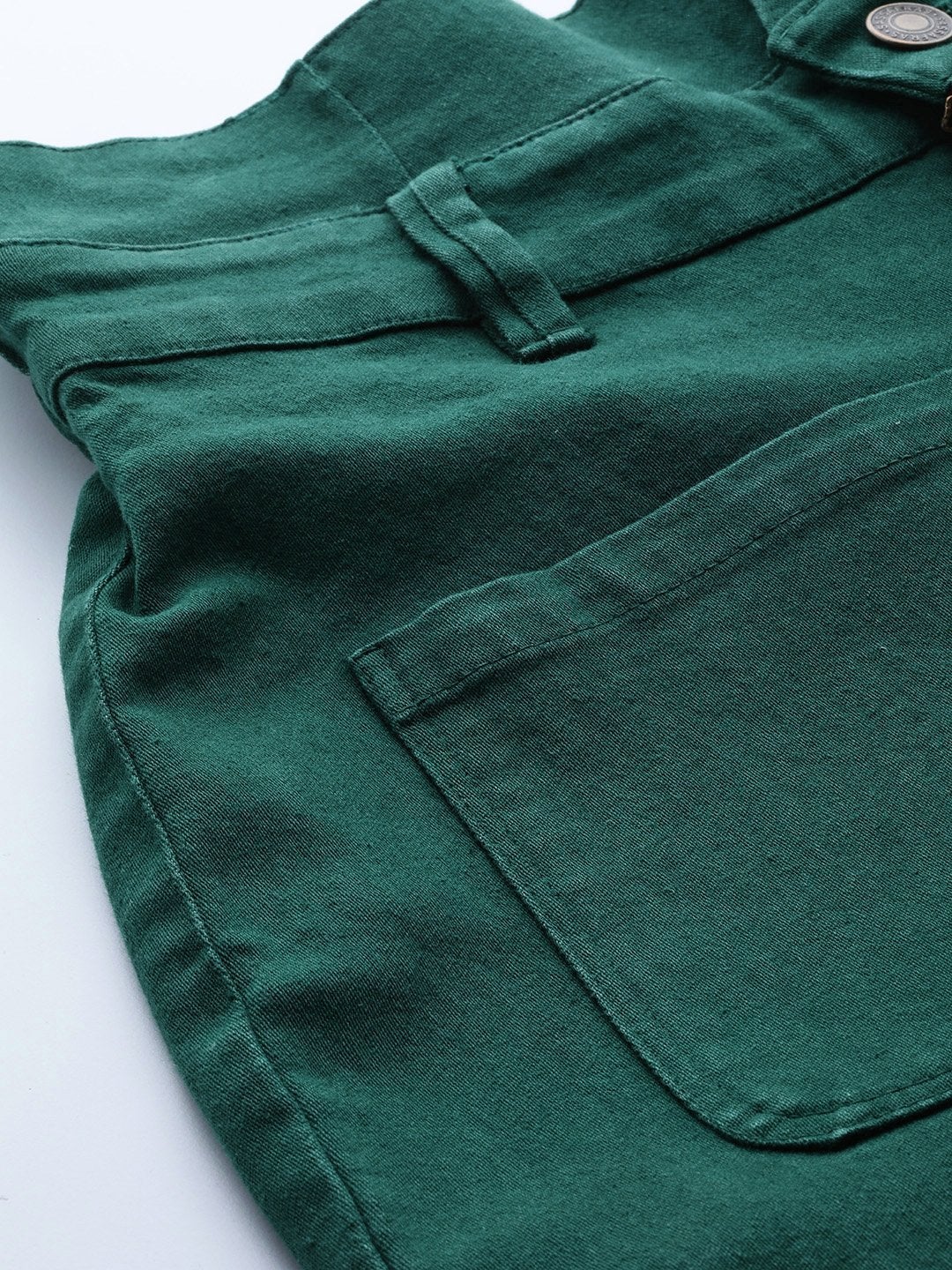 Women's Emerald Green Slouchy Jeans - SASSAFRAS