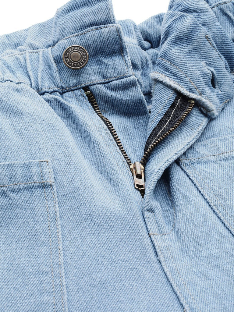Women's Blue Front Pocket Slouchy Jeans