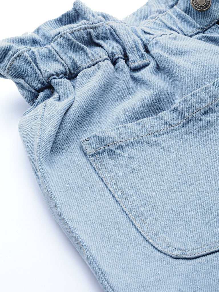 Women's Blue Front Pocket Slouchy Jeans