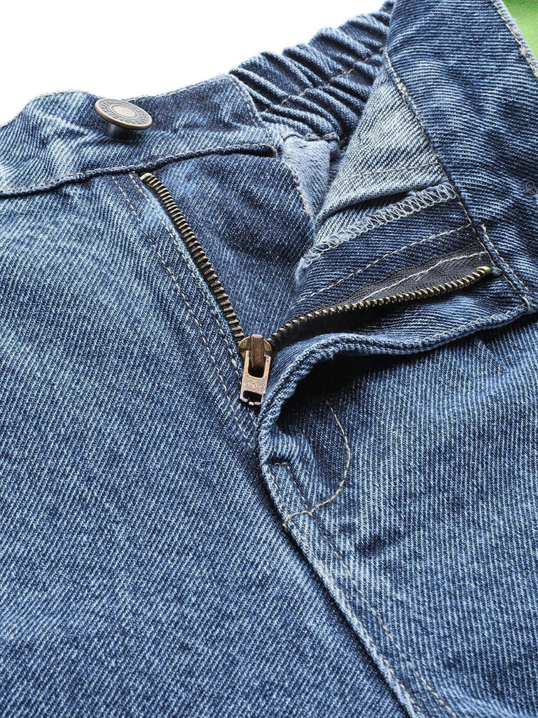 Women's Blue Slouchy Inlay Pocket Jeans