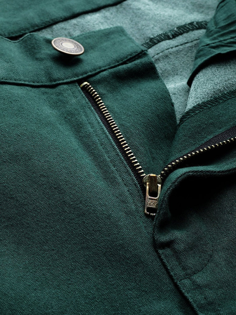 Women's Emerald Green Side Tape Bell Bottom Jeans