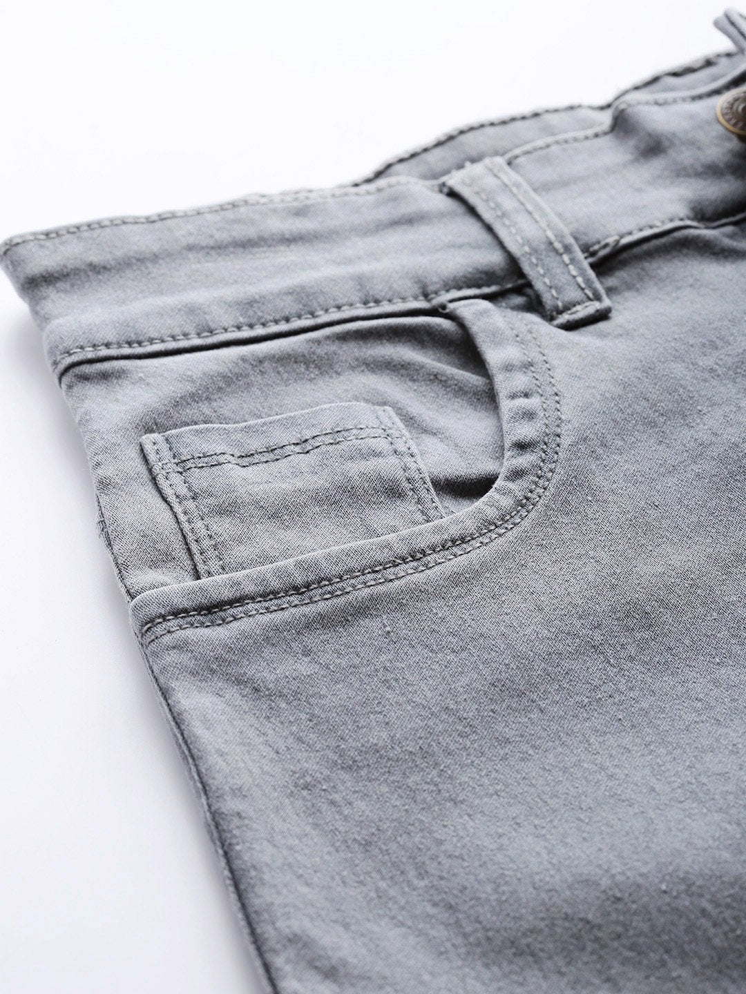 Women's Grey Basic Regular Jeans - SASSAFRAS