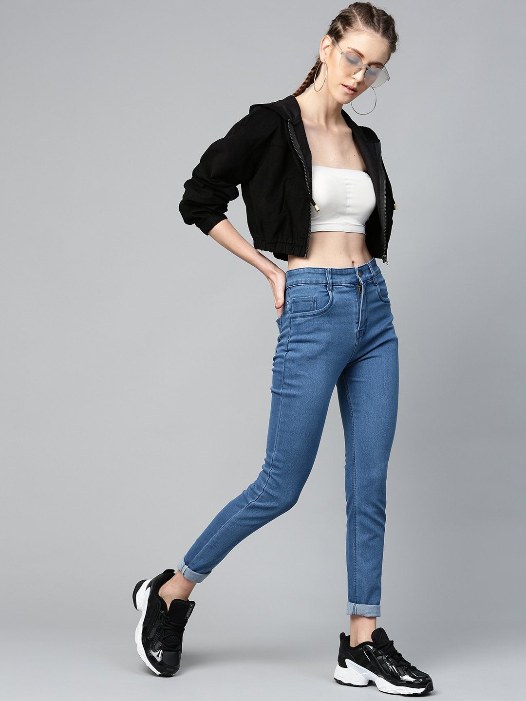 Women's Blue Basic Regular Jeans - SASSAFRAS