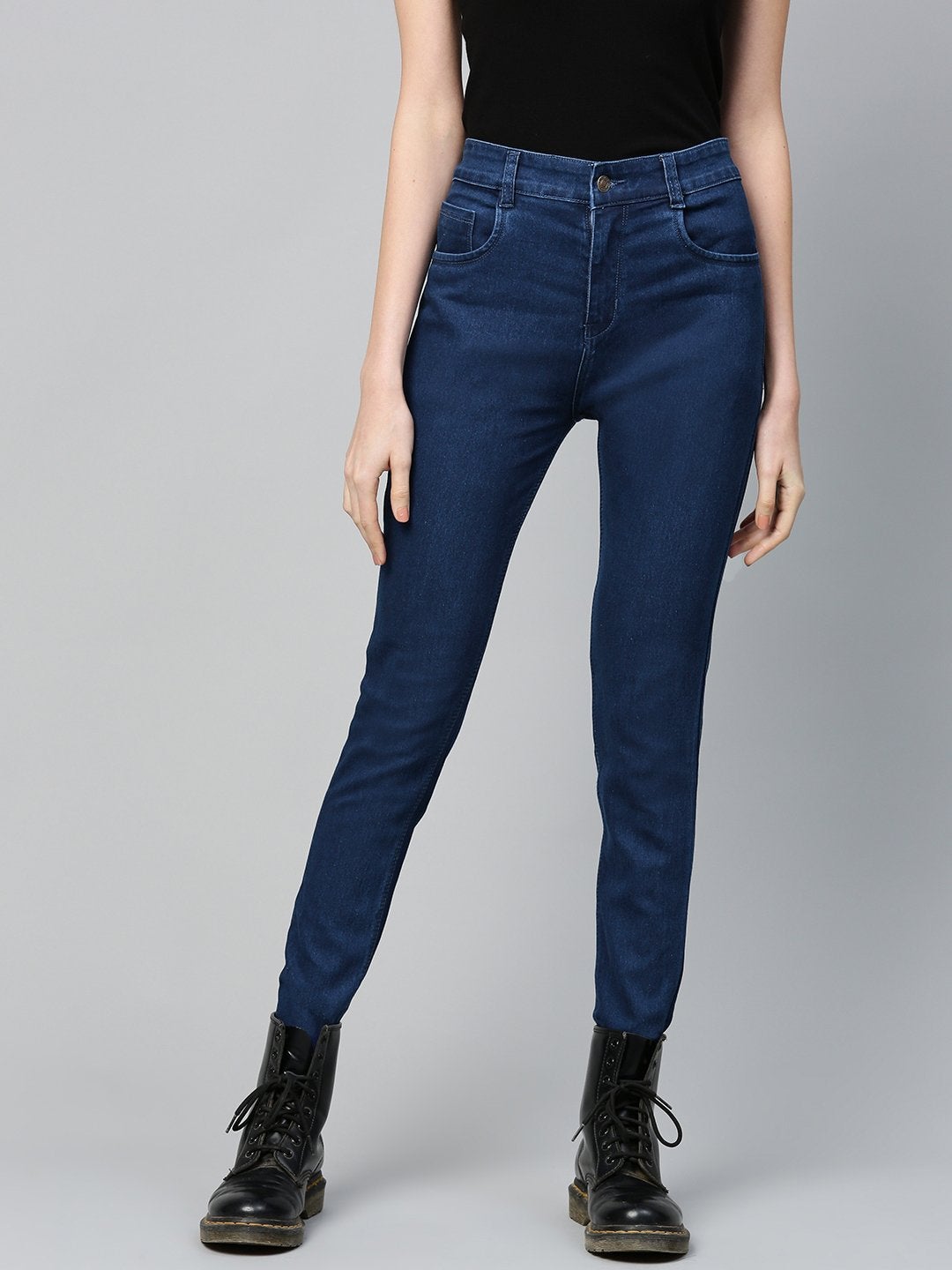 Women's Navy Basic Regular Jeans - SASSAFRAS