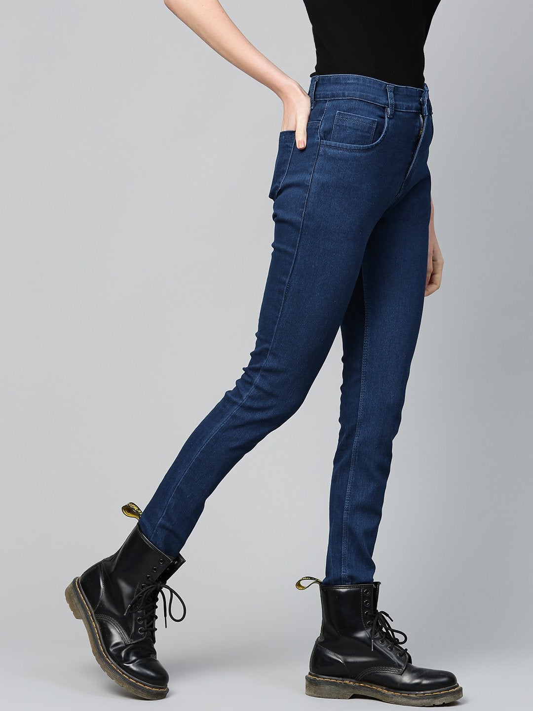 Women's Navy Basic Regular Jeans - SASSAFRAS